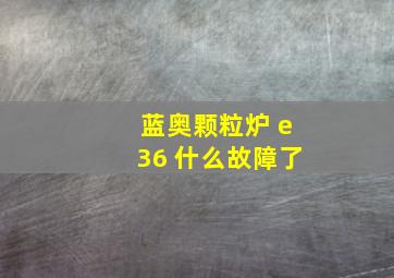 蓝奥颗粒炉 e36 什么故障了